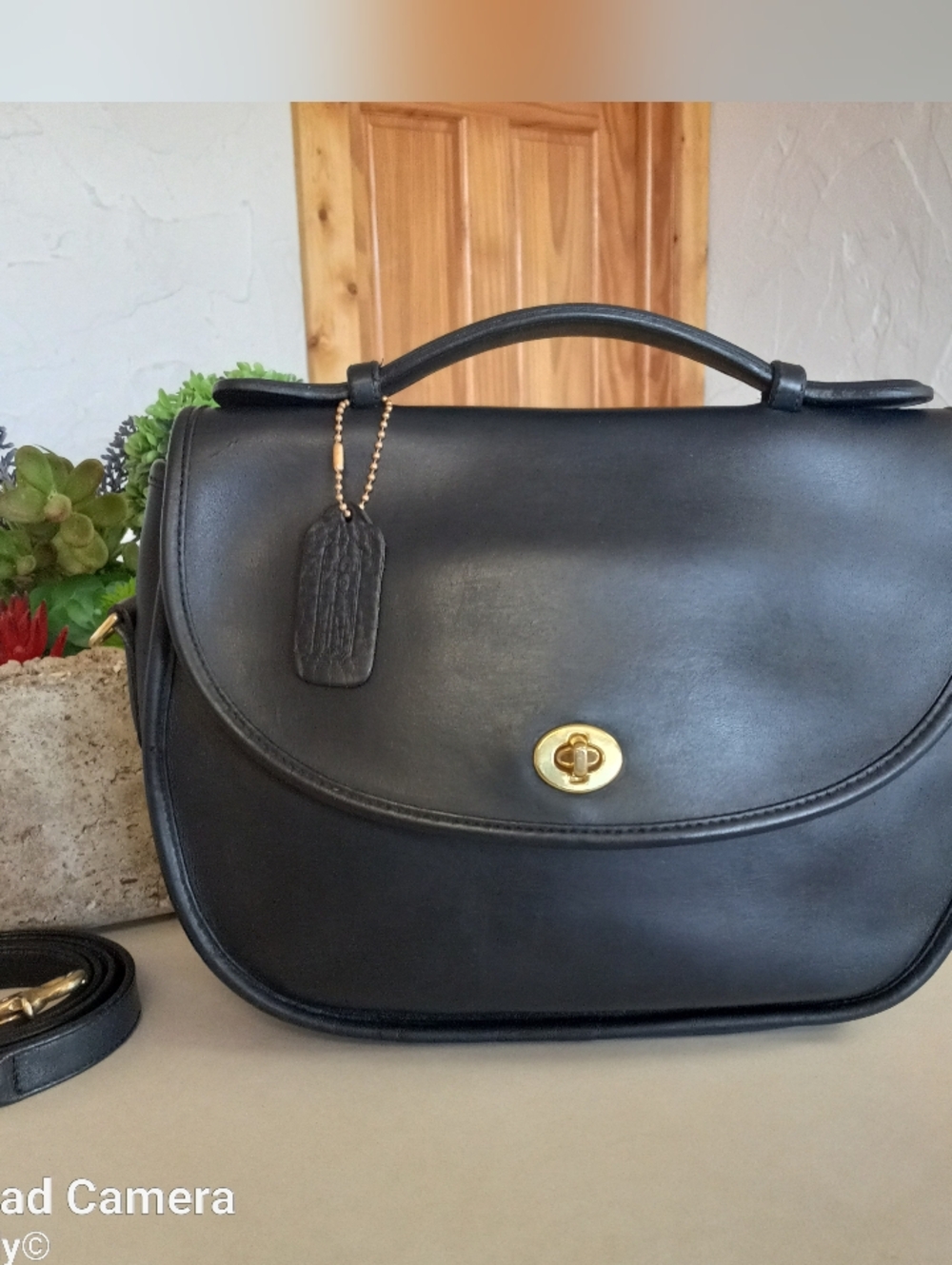Coach Large Plaza bag/"The Bistro Bag" Navy Blue, Late 1980's-early 1990's - Picture 15 of 16